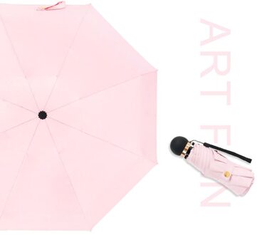Vrouw Mini Pocket Paraplu Voorkomen Uv Regendicht Vijf Opvouwbare Dames Zon Kleine Paraplu Draagbare Voor Meisje Kid Roze