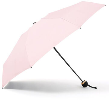 Vrouw Mini Pocket Paraplu Voorkomen Uv Regendicht Vijf Opvouwbare Dames Zon Kleine Paraplu Draagbare Voor Meisje Kid zwart