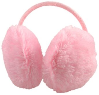 Vrouw Roze Pluche Pluizige Terug Ear Cover Warmer Oorwarmers