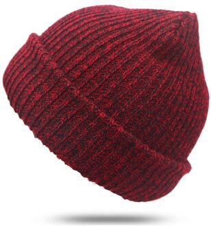 Vrouw Winter Warm Hoeden Mode Toevallige Effen Kleur Beanie Hoed Dikkere Gebreide Caps Hip Hop Hoed Beanie Slouchy Skullies Mutsen Rood