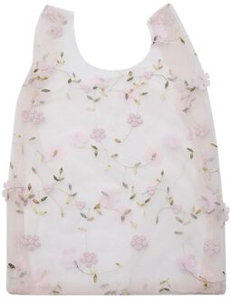 Vrouwelijke Bloem Borduurwerk Handtas Organza Casual Tote Mesh Boodschappentassen Vrouw Handtassen Eco Bag Bolsa Sac Tassen Шоппер 2