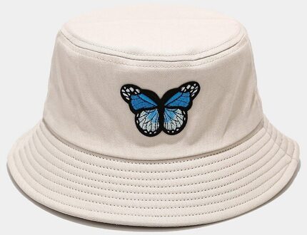 Vrouwelijke Bob Lente Zomer Emmer Hoed Voor Vrouwen Mannen Wilde Vlinder Visser Hoed Koreaanse Outdoor Paar Zonnebrandcrème Zonnehoed Beige