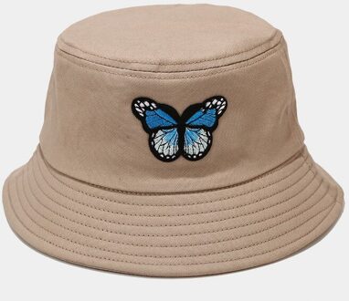 Vrouwelijke Bob Lente Zomer Emmer Hoed Voor Vrouwen Mannen Wilde Vlinder Visser Hoed Koreaanse Outdoor Paar Zonnebrandcrème Zonnehoed khaki