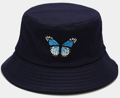 Vrouwelijke Bob Lente Zomer Emmer Hoed Voor Vrouwen Mannen Wilde Vlinder Visser Hoed Koreaanse Outdoor Paar Zonnebrandcrème Zonnehoed marine