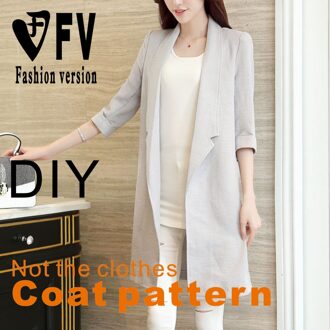 Vrouwelijke Bodem, Katoen En Linnen Blended Jas En Jas Kledingstuk Maken Patroon 1:1 Naaien Tekening BFY-154 Size S