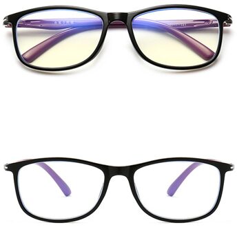 Vrouwelijke Mannelijke Anti Blue Ray Negatieve Ionen Optische Brilmontuur Ultralight Onbreekbaar Duurzaam TR90 Brilmontuur zwart paars
