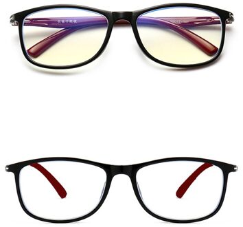 Vrouwelijke Mannelijke Anti Blue Ray Negatieve Ionen Optische Brilmontuur Ultralight Onbreekbaar Duurzaam TR90 Brilmontuur zwart rood
