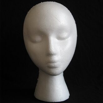 Vrouwelijke Piepschuim Mannequin Hoofd Pruik Stand Zwarte Pruik Glazen Hoed Display Stand Populaire Schuimkraag Model Opslag Houders Wit 1pc