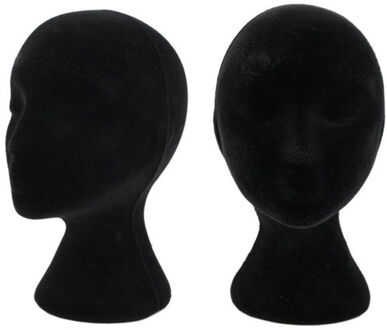 Vrouwelijke Piepschuim Mannequin Hoofd Pruik Stand Zwarte Pruik Glazen Hoed Display Stand Populaire Schuimkraag Model Opslag Houders Wit 1pc