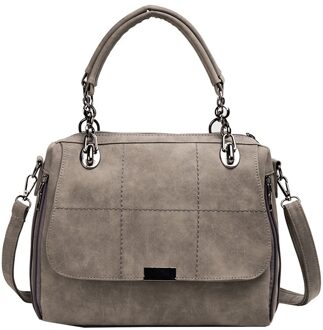 Vrouwelijke Pu Lederen Grote Schoudertassen Voor Vrouwen Eenvoudige Grote Capaciteit Messenger Handtassen Trend Lady Crossbody Tas Toevallige Hobos Bag grijs