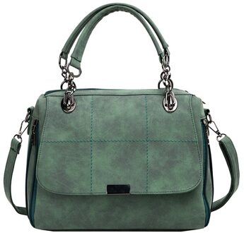 Vrouwelijke Pu Lederen Grote Schoudertassen Voor Vrouwen Eenvoudige Grote Capaciteit Messenger Handtassen Trend Lady Crossbody Tas Toevallige Hobos Bag groen