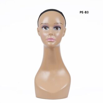Vrouwelijke Pvc Mannequin Hoofd Verkoop Voor Pruik Sieraden En Hoed Display PE-B3