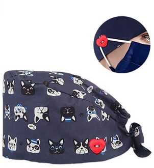 Vrouwelijke Scrub Cap Met Knoppen Bouffant Hoed Met Zweetband Voor Dames En Heren Gorros Quirurgicos Bloemen Bouffant Mutsen