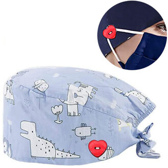 Vrouwelijke Scrub Cap Met Knoppen Bouffant Hoed Met Zweetband Voor Dames En Heren Gorros Quirurgicos Bloemen Bouffant Mutsen