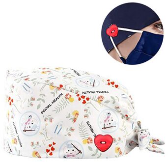 Vrouwelijke Scrub Cap Met Knoppen Bouffant Hoed Met Zweetband Voor Dames En Heren Gorros Quirurgicos Bloemen Bouffant Mutsen