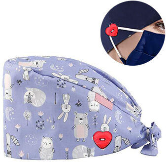 Vrouwelijke Scrub Cap Met Knoppen Bouffant Hoed Met Zweetband Voor Dames En Heren Gorros Quirurgicos Bloemen Bouffant Mutsen