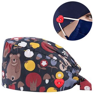 Vrouwelijke Scrub Cap Met Knoppen Bouffant Hoed Met Zweetband Voor Dames En Heren Gorros Quirurgicos Bloemen Bouffant Mutsen