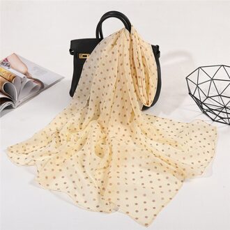 Vrouwelijke Sjaal Vintage Polka Dot Elegante Dame Zijden Sjaal Zonnebrandcrème Lichtgewicht Bib Sjaal Lente Zomer Golf Punt Chiffon Sjaals