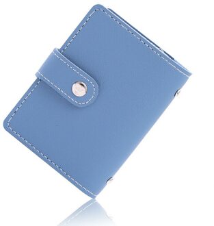 Vrouwen 26 Kaarten Tas Slanke Pu Lederen Id Credit Card Holder Pocket Case Purse Wallet Business Blauw