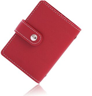 Vrouwen 26 Kaarten Tas Slanke Pu Lederen Id Credit Card Holder Pocket Case Purse Wallet Business Rood
