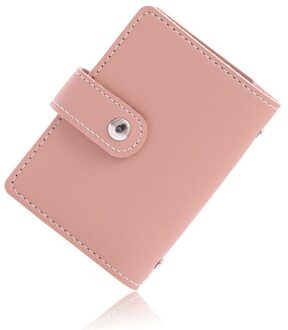 Vrouwen 26 Kaarten Tas Slanke Pu Lederen Id Credit Card Holder Pocket Case Purse Wallet Business Roze