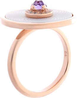 Vrouwen 925 Sterling Zilveren Ring - Roze ZR-7293 Rosé - N