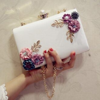 Vrouwen Avondtassen Dag Koppelingen Applicaties PU keten Handtas Schoudertassen wit