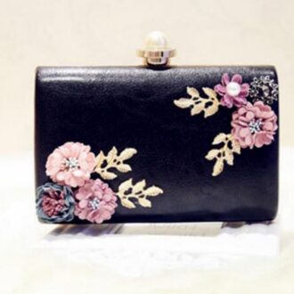 Vrouwen Avondtassen Dag Koppelingen Applicaties PU keten Handtas Schoudertassen zwart