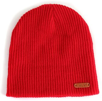 Vrouwen Baggy Warm Haak Winter Wol Knit Ski Beanie Skull Slouchy Caps Hoed Gorro Invierno Hombre voor Meisje rood