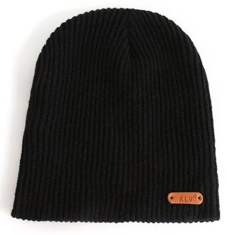 Vrouwen Baggy Warm Haak Winter Wol Knit Ski Beanie Skull Slouchy Caps Hoed Gorro Invierno Hombre voor Meisje zwart