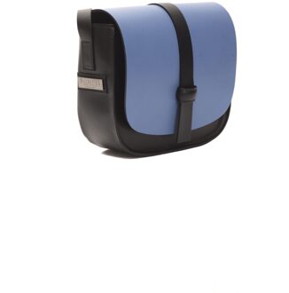 Vrouwen Blauw Leren Crossbody Tas Zwart