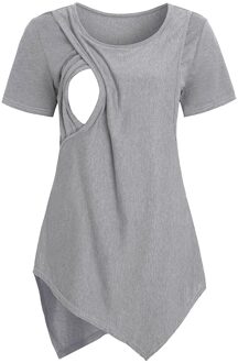 Vrouwen Blouse Moederschap Lange Mouw Gestreepte Verpleging Tops T-shirt Zomer Korte Mouw Zwangere Kleding Verpleging Borstvoeding XL