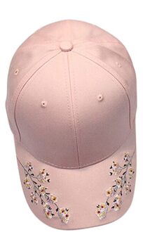 Vrouwen Borduurwerk Roze Vizieren Katoen Snapback Caps Hip Hop Hoed Zomer Strand Outdoor Shading Zon Шляпа