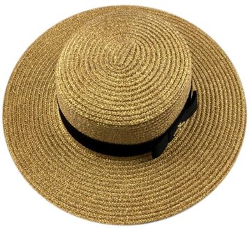 Vrouwen Brede Rand Summer Beach Hoeden Natuurlijke Stroschipper Hoeden Platte Top Zon Hoeden Jurk Cap Modeshow Chapeau Feminino zon Cap Gaan