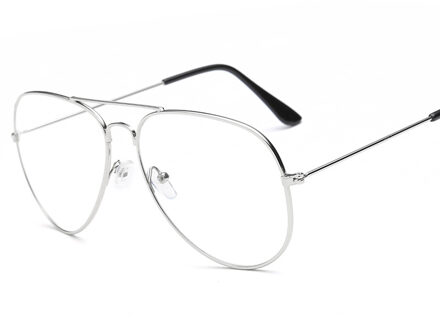 Vrouwen Bril Frame Mannen Brillen Frame Vintage Glazen Ronde transparante Lens Bril Optische Brilmontuur Zilver