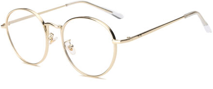 Vrouwen Brillen Ovale Rose Legering Frame Print Vrouwen Optische Clear Len Bril Unisex Brillen Frames Voor Man goud kader doorzichtig