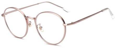 Vrouwen Brillen Ovale Rose Legering Frame Print Vrouwen Optische Clear Len Bril Unisex Brillen Frames Voor Man roos kader doorzichtig
