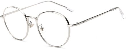 Vrouwen Brillen Ovale Rose Legering Frame Print Vrouwen Optische Clear Len Bril Unisex Brillen Frames Voor Man zilver kader doorzichtig
