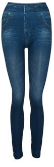 Vrouwen Broek Hoge Taille Naadloze Leggings Push Up Denim Broek Pocket Slim Leggings Fitness Plus Size Leggins Lengte Jeans #40 blauw / L