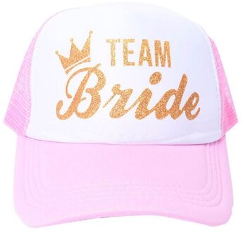 Vrouwen Bruiloft Douche Katoen Mesh Baseball Cap Team Bruid Gouden Kroon Bachelorette Party Snapback Bridal Trucker Hoed Verstelbare roze