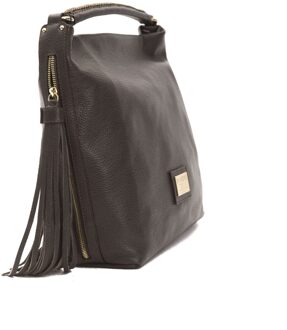 Vrouwen Bruin Leren Schoudertas - maat