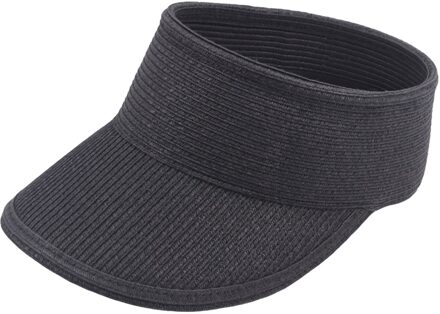 Vrouwen Camping Opvouwbare Uv-bescherming Stro Zonnehoed Verstelbare Size Brede Rand Roll Up Strand Lege Top Outdoor Sport zwart