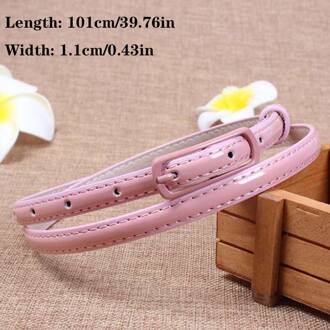 Vrouwen Candy Kleur Taille Riem Dunne Riem Broek Jean Riem Lichtmetalen Pin Buckle Broeksbanden Pu Leer Verstelbare Riemen Voor jurk 8