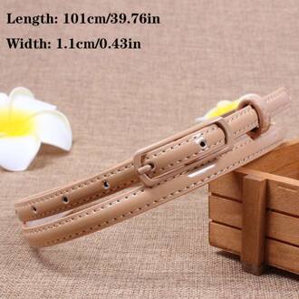 Vrouwen Candy Kleur Taille Riem Dunne Riem Broek Jean Riem Lichtmetalen Pin Buckle Broeksbanden Pu Leer Verstelbare Riemen Voor jurk 9