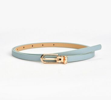 Vrouwen Candy Kleur Taille Riem Dunne Riem Broek Jean Riem Lichtmetalen Pin Buckle Broeksbanden Pu Leer Verstelbare Riemen Voor jurk lucht blauw