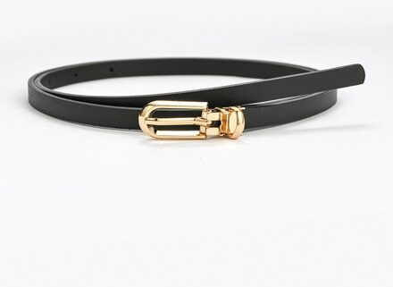 Vrouwen Candy Kleur Taille Riem Dunne Riem Broek Jean Riem Lichtmetalen Pin Buckle Broeksbanden Pu Leer Verstelbare Riemen Voor jurk zwart