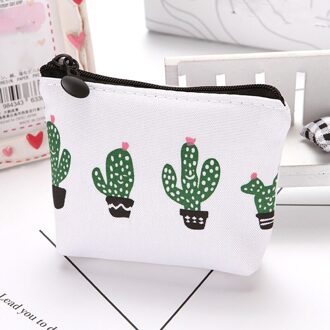 Vrouwen Canvas Rits Kleine Muntzakken Cactus Afdrukken Verse Mini Coin Holder Portemonnees Meisje Kinderen Portemonnee Sleutel Purse Pouch B
