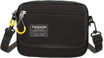 Vrouwen Canvas Schoudertas Messenger Bag Harajuku Preppy Sling Bag Kleine Vierkante Tas Les Slijmbeurzen Des Femmes zwart