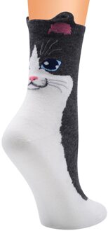 Vrouwen Casual Animal Print Katoen Patroon Dame Sokken Buis Mode Comfortabele Sokken Herfst Winter Kostuum Dames Женские Носки grijs