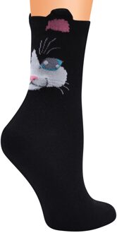 Vrouwen Casual Animal Print Katoen Patroon Dame Sokken Buis Mode Comfortabele Sokken Herfst Winter Kostuum Dames Женские Носки zwart